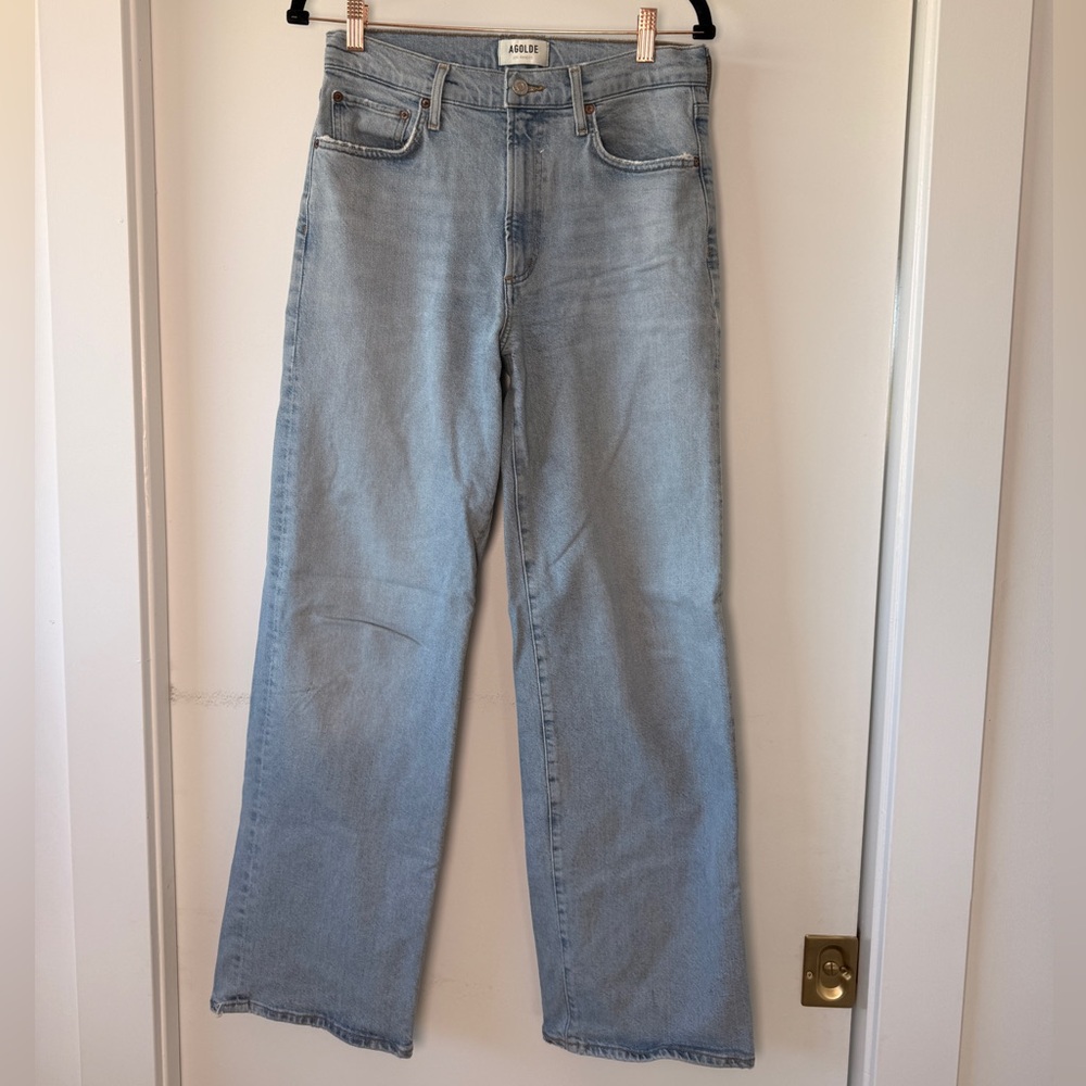 Agolde Sky Blue Denim Straight Leg Jeans